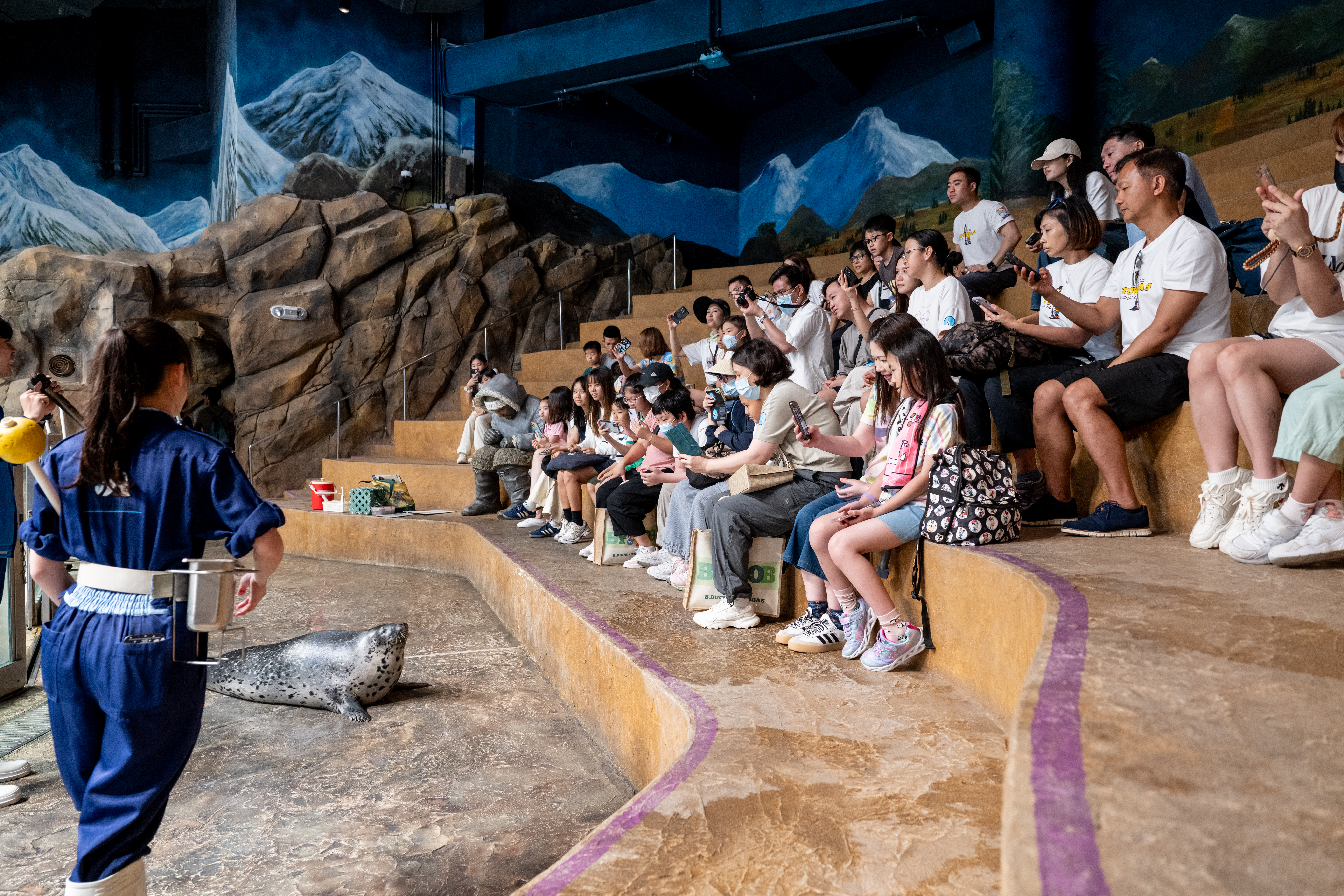 Participants enjoyed close encounters with the animals at Ocean Park, while caretakers share insights into their daily duties.